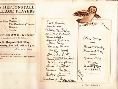 MENU OF THE OWL SOCIETY